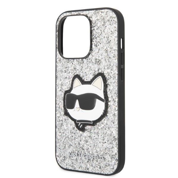 Etui Karl Lagerfeld Glitter Choupette dla iPhone 14 Pro 6,1" - Srebrny