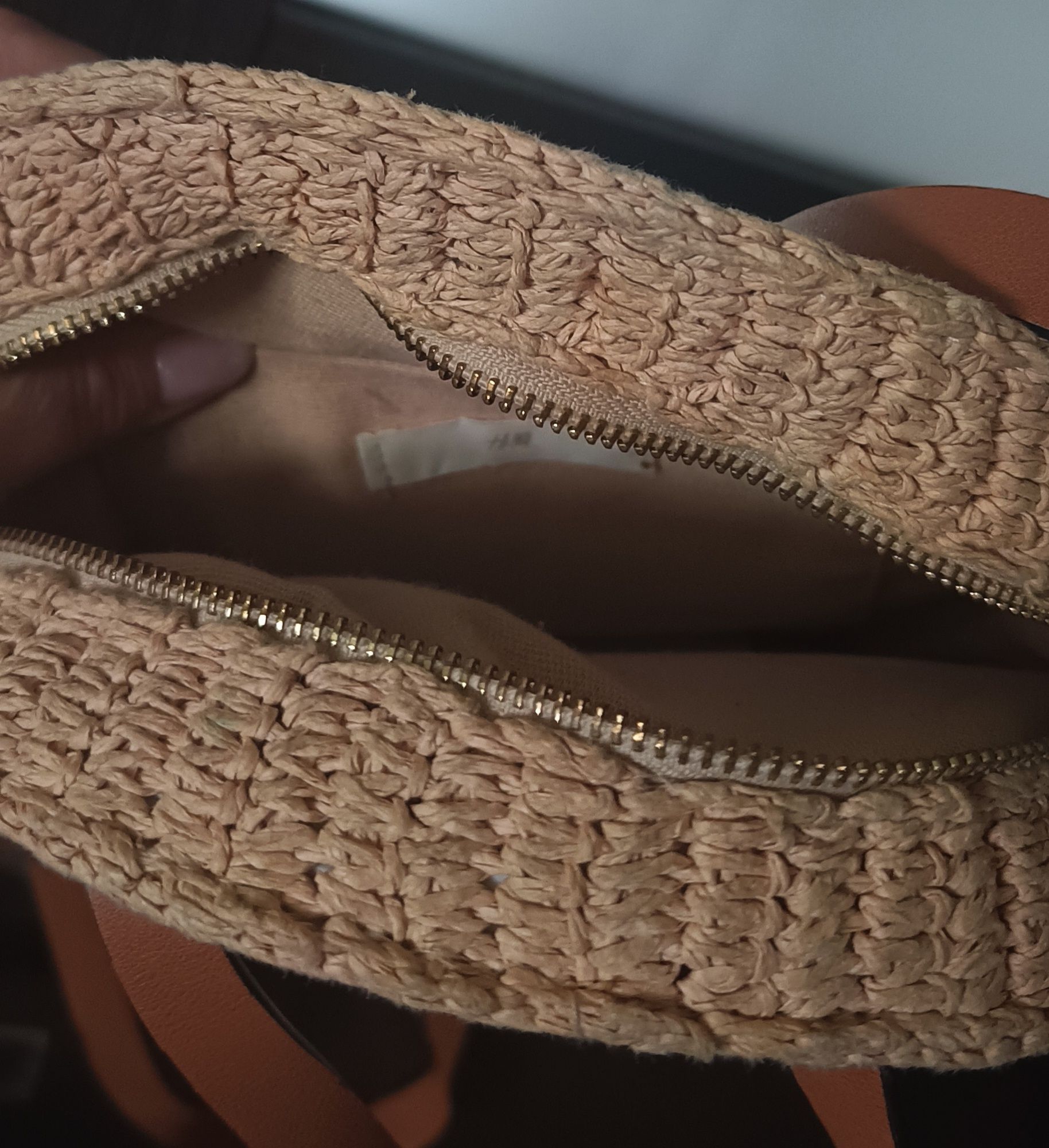H&M pleciona okrągła torebka Boho rattan listonoszka