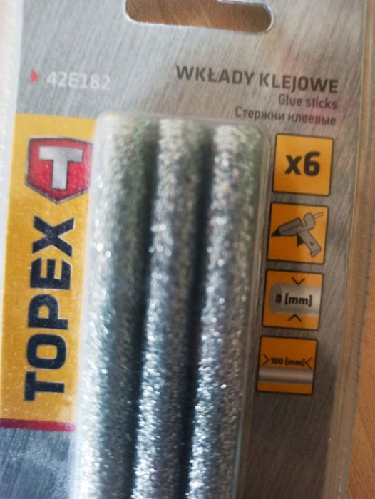 Wkłady Klejowe TOPEX 6 sztuk Srebrne 8 mm - SUPER Tanio - 5 zł