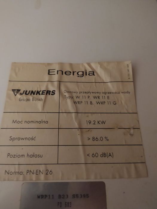 Junkers używany w pełni sprawny.