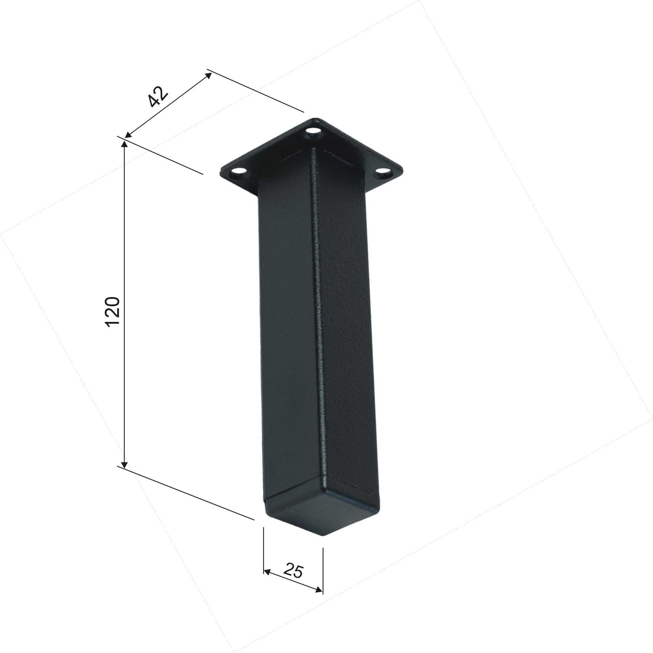 Noga meblowa czarna kwadratowa 12 cm – do szafek, stołów, sof