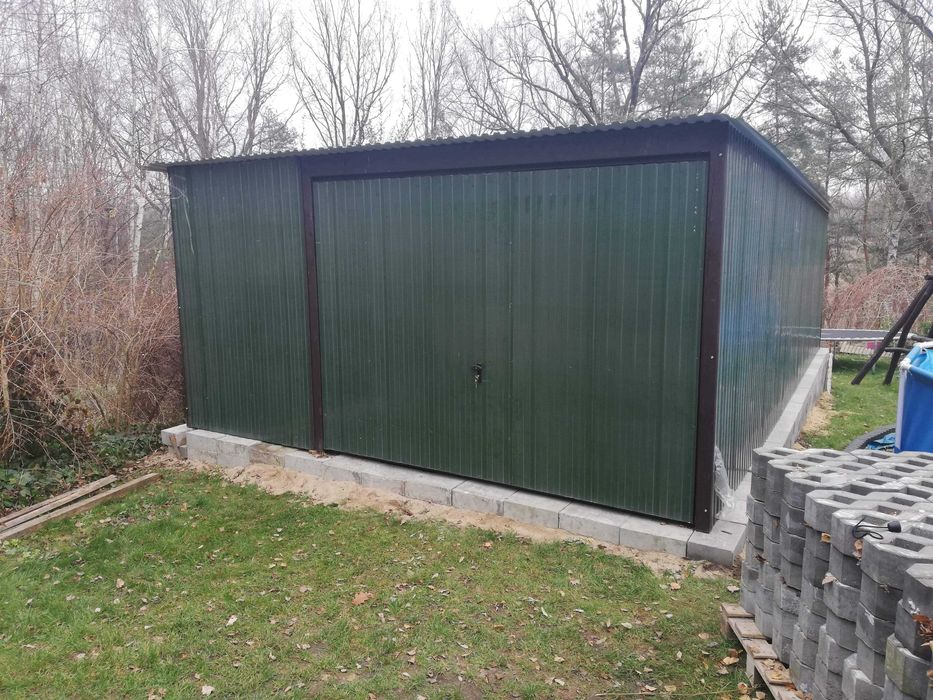 Garaż Blaszany ZIELONY- Garaże Blaszane | Wiaty | Hale | - ESSTAL*
