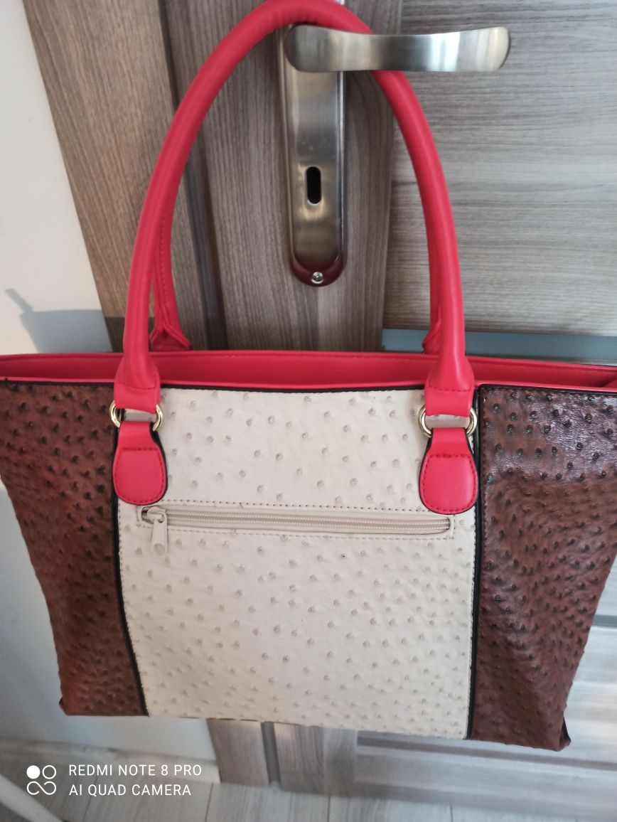 Pojemna elegancka Torebka shopper bag sygnowana Tanio Okazja