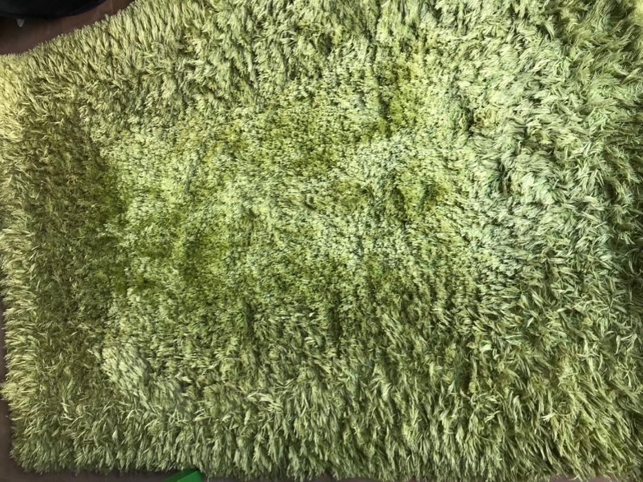 Dywan shaggy z długim włosem zielony, 200x140 (2m x 1.4m)