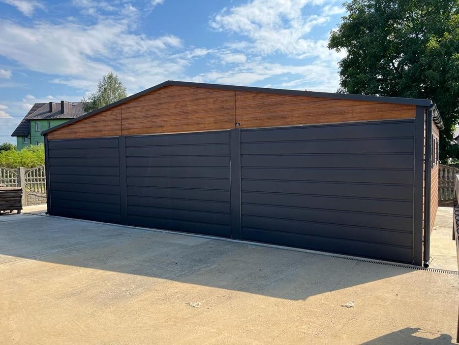 Nowoczesny Garaż drewnopodobny 8x6 profil 6x5 6x6 7x6 8x6 9x6