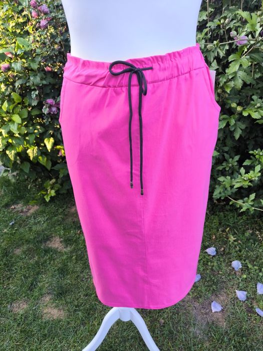 Spódniczka MIDI fuksja z kieszeniami made in italy roz L-3xl