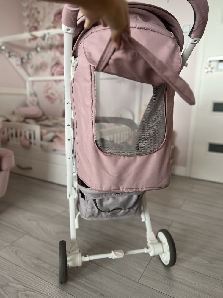 Wózek spacerowy spacerówka euro Cart Volt Pro powder pink + wkładka