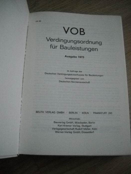 VOB Vodingungsordnung für Bauleistungen UNIKAT, NOWA