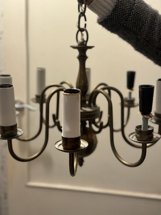 Żyrandol lampa sufitowa  z mosiądzu retro do salonu