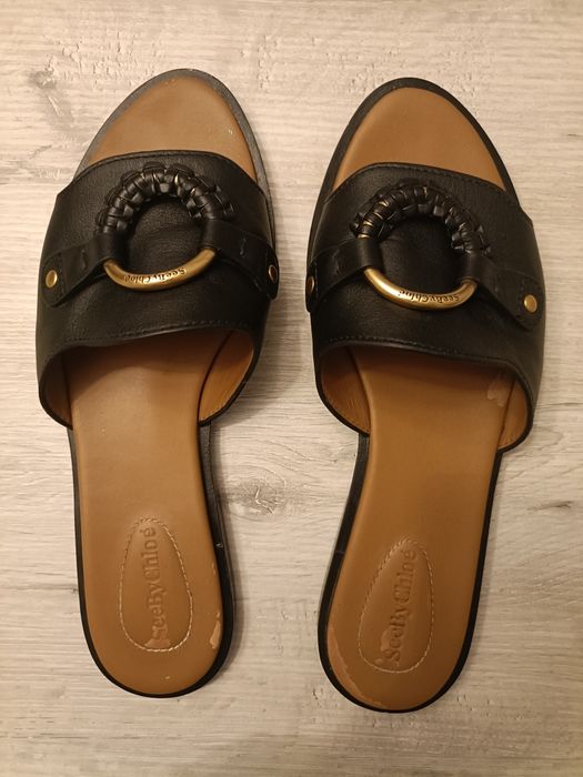 Klapki skórzane See By Chloé