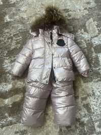 Дитячий зимовий комплект ( куртка + напівкомбінезон) для дівчинки