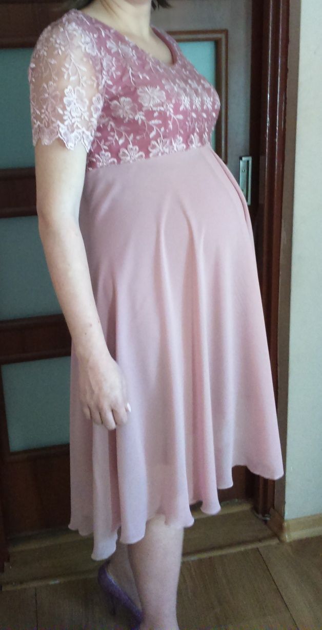 Sukienka ciążowa brudny róż 38