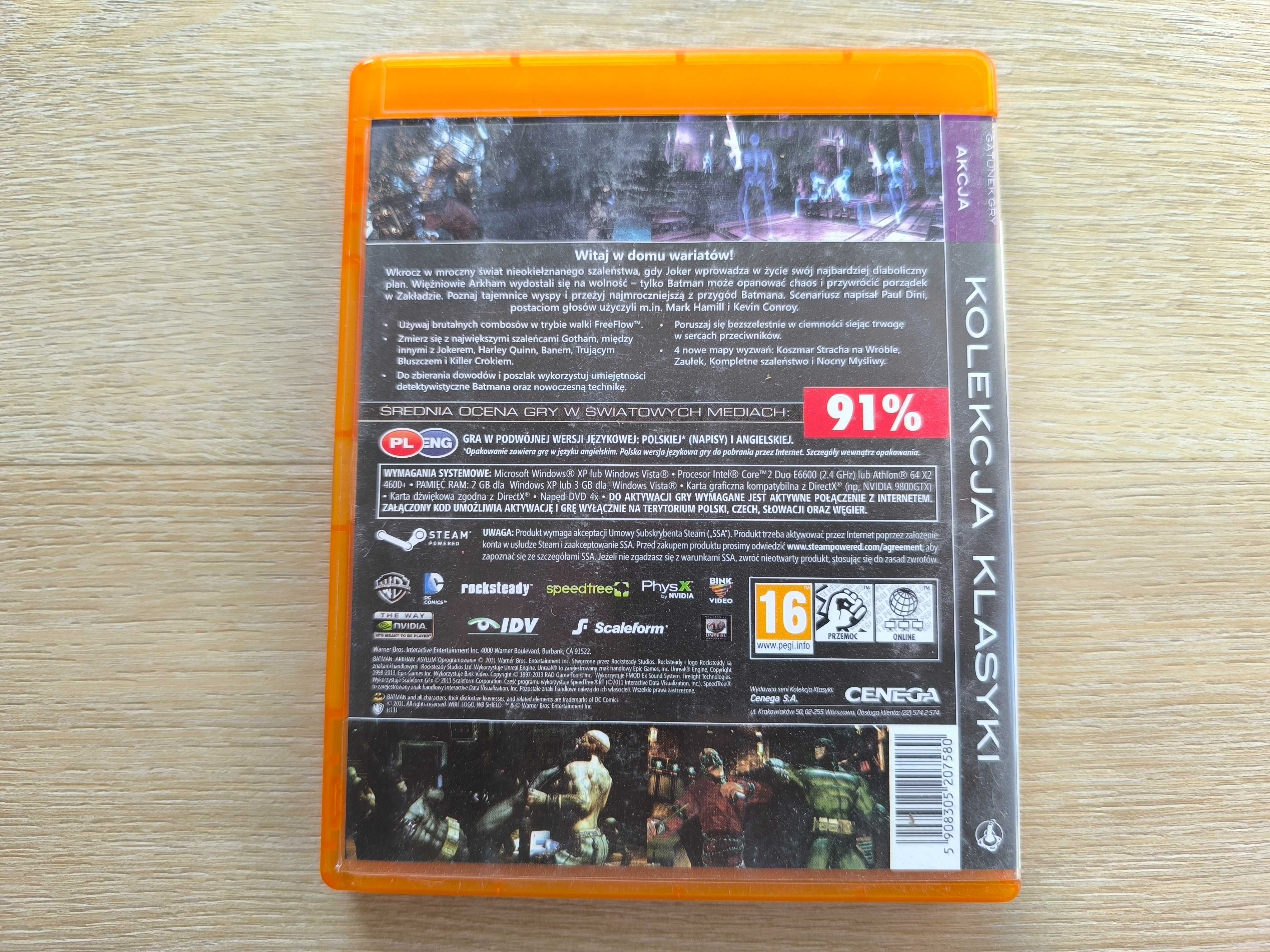 Batman Arkham Asylum GOTY [PC] (POLSKA WERSJA) - BOX