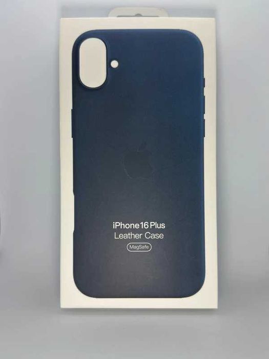 Capa Leather Azul para iPhone 16 Plus - Nova e Embalada