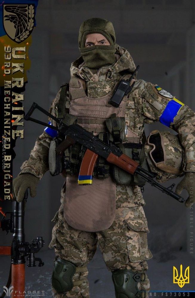 Фигурка 1/6 UKRAINE 93RD MECHANIZED BRIGADE flagset тип hot toys