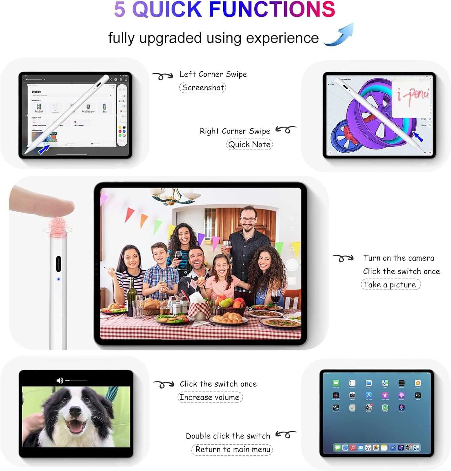 LPUNCD Rysik 2. generacji szybkie ładowanie 10 min do Apple iPad