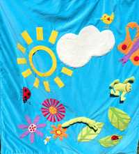 Одеяло детское флисовое с аппликацией 120×120 см