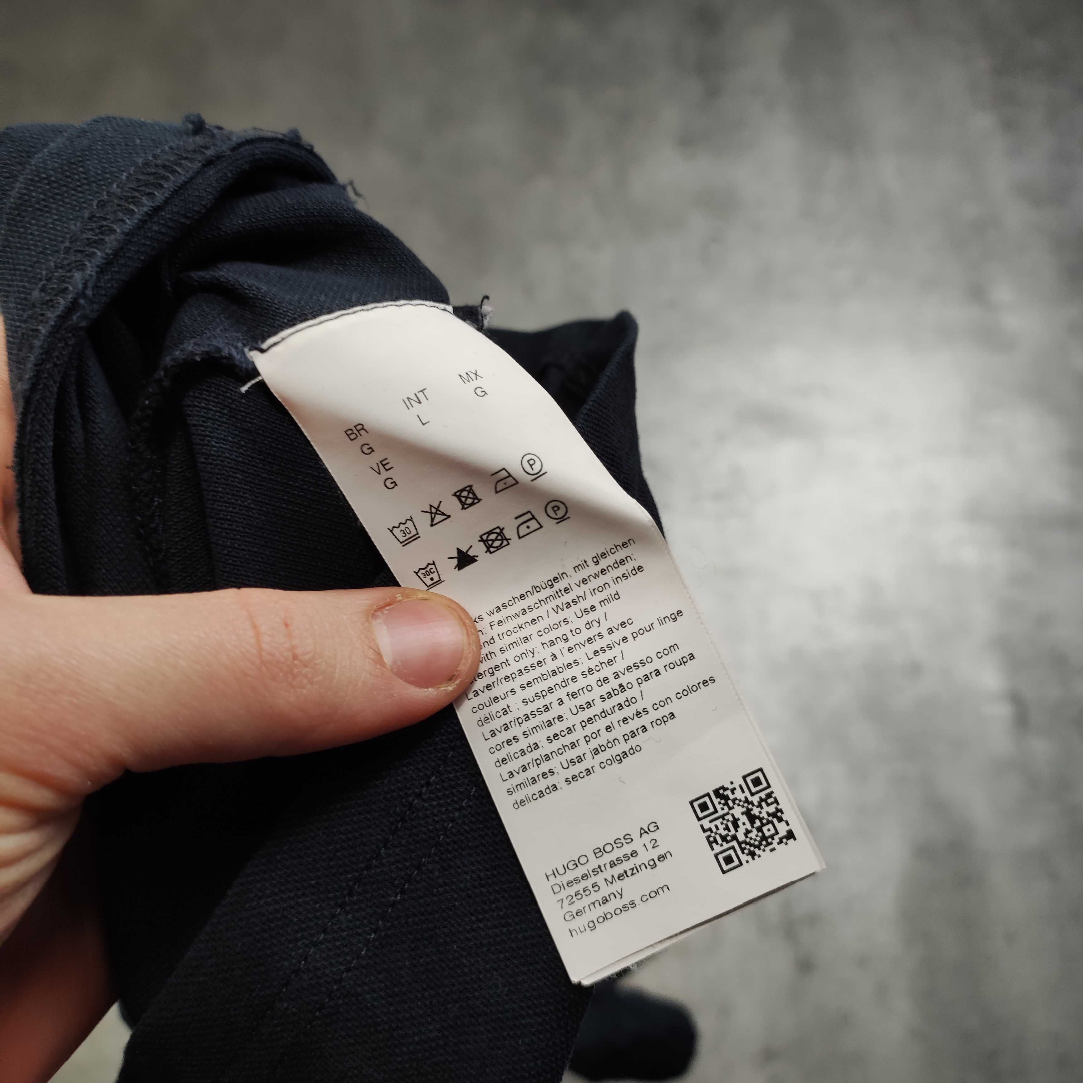 MĘSKA Koszulka Polo Elegancka PREMIUM Granatowa Hugo Boss Bawełna Haft