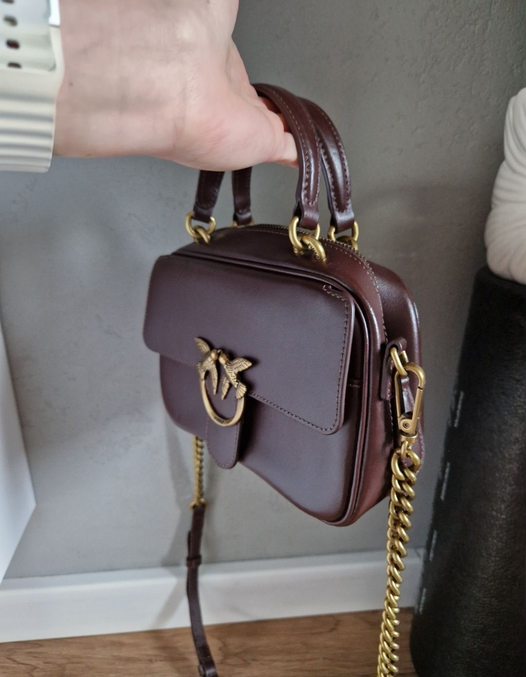 Torebka pinko Love Mini Square Simply 4 czekoladowa brązowa