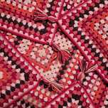 Kocyk wydziergany na szydełku rękodzieło handmade różowy fioletowy