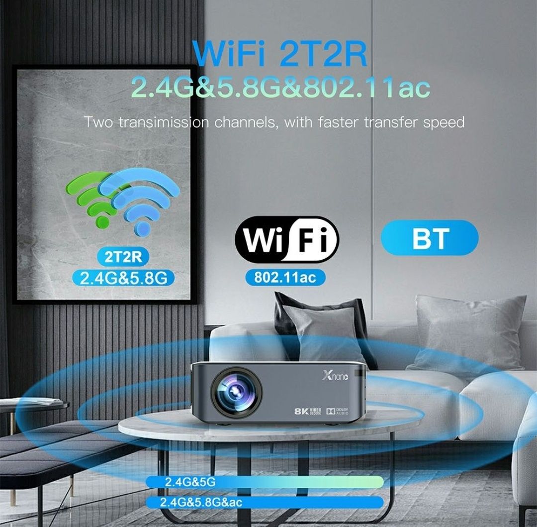 Projetor led 12000 lumens Android / NATIVA 1080P / Keystone 4 D/ 4k