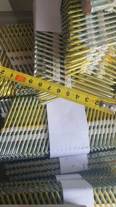 Gwoździe łączone plastikiem hikoki ocynk ring 9cm,6cm,5cm 21 stopni.