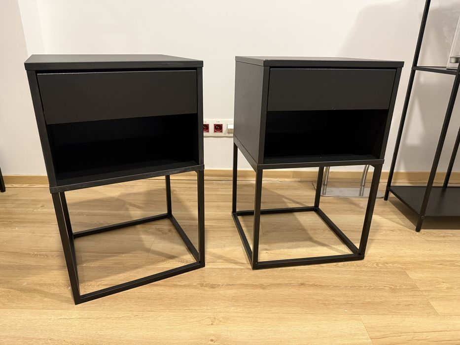 2 x Stolik nocny Ikea , czarny, szafka nocna, komplet
