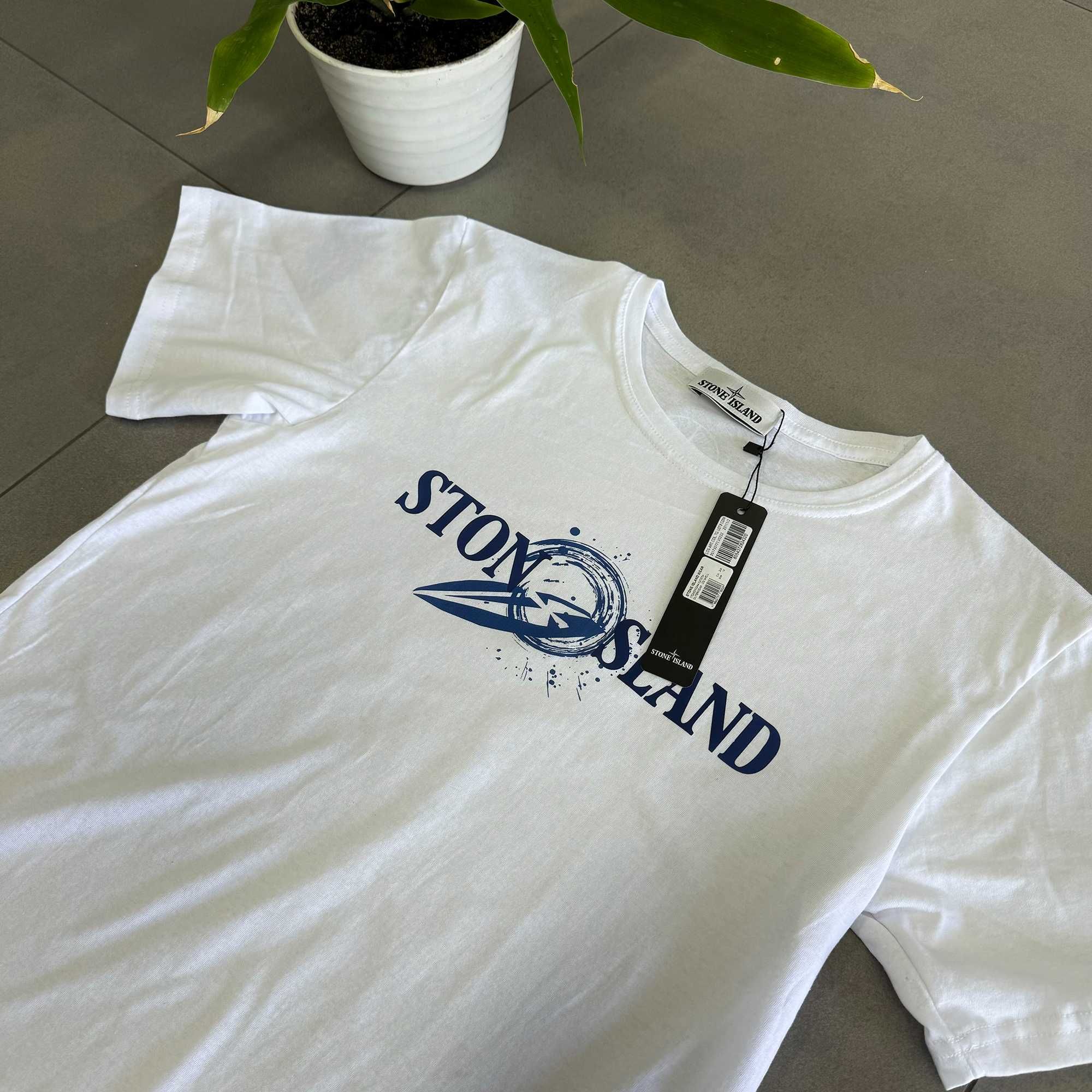 Стон Айленд • Новая футболка Stone Island • Cotton 1OO% • Принт