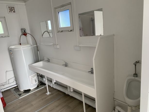 Kontener Biurowy Sanitarny zaplecze biurowe socjalny umywalki WC ustęp
