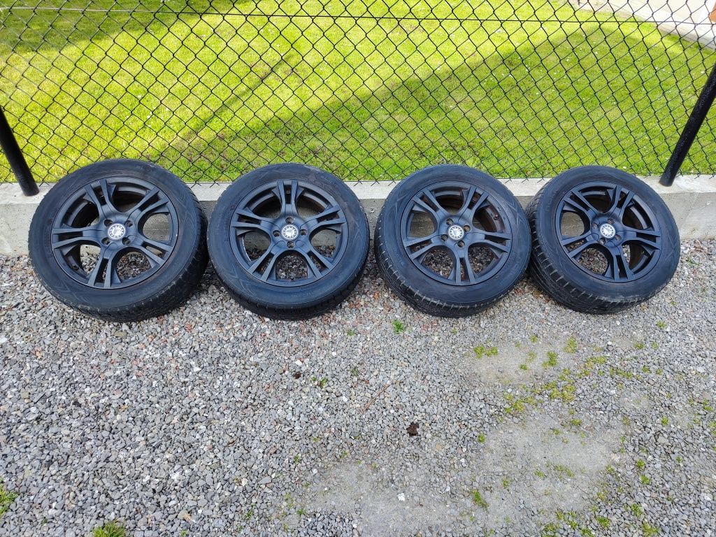 4x alufelgi 4x100 16 cali platin czarne opony Nokian felgi alu dark