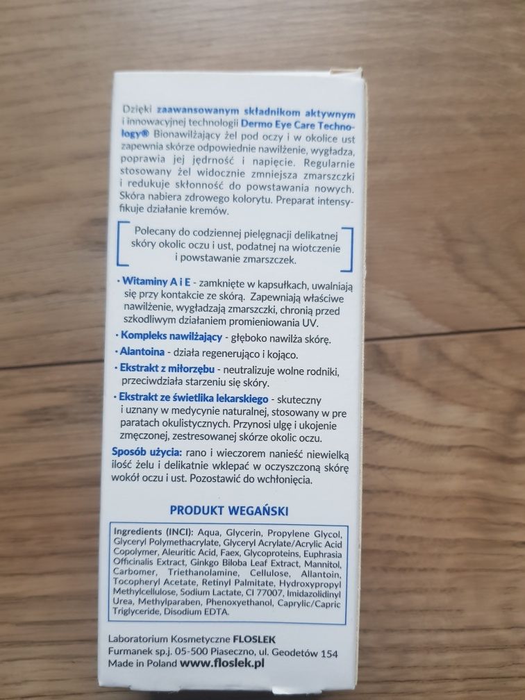 Floslek Eye Care Expert żel bionawilżający pod oczy i okolice ust 30ml