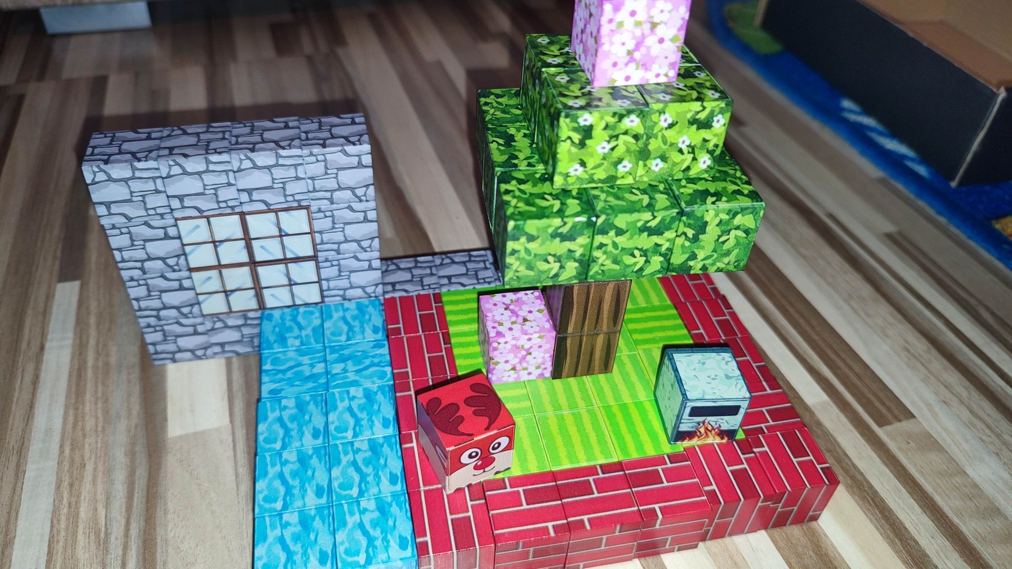 Klocki magnetyczne typu Minecraft 100szt i 3 figurki!!!