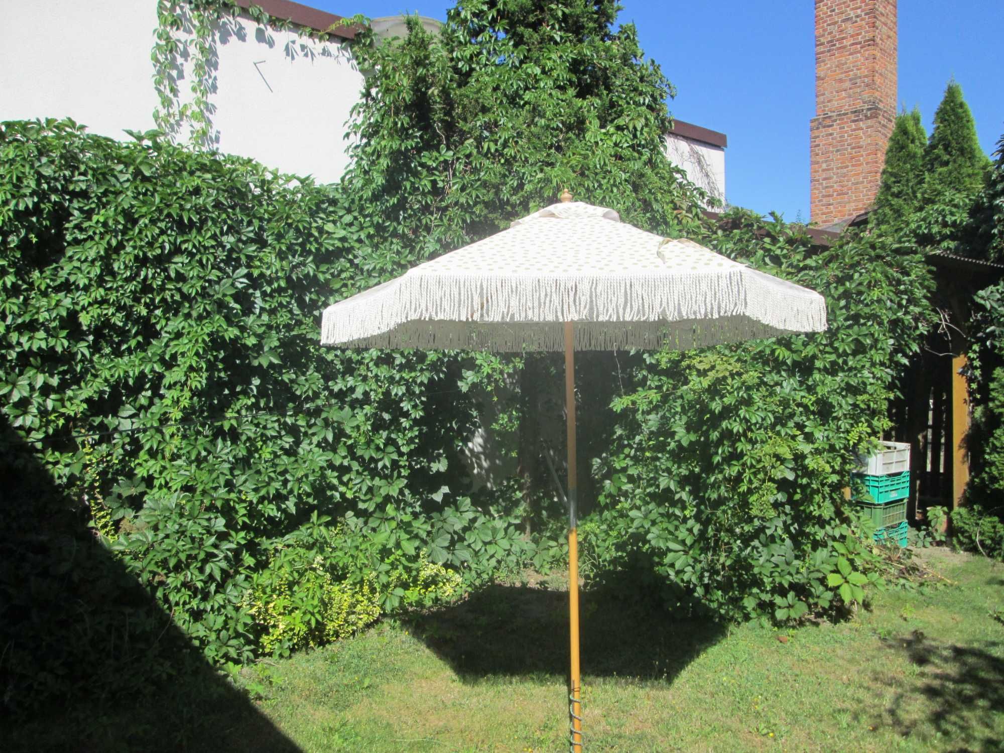 Parasol ogrodowy drewniany średnica 200 cm