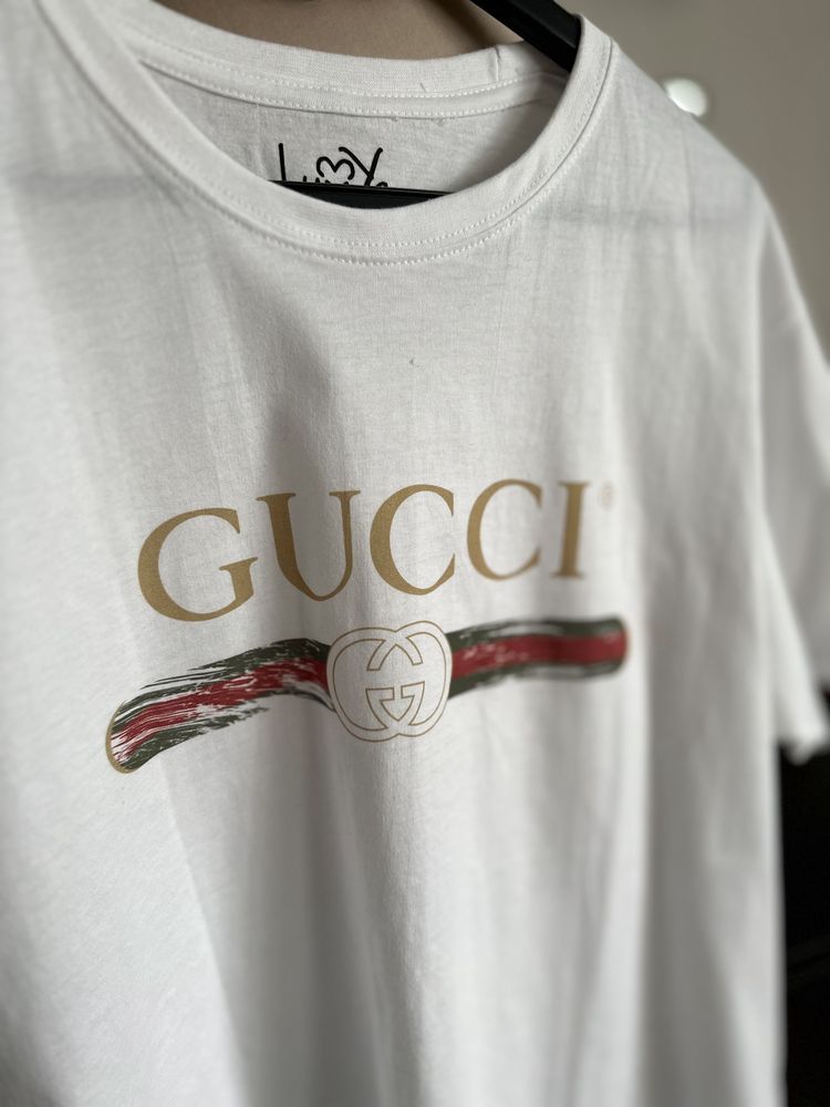 Nowa koszulka t-Shirt marki Luv Ya oversize logo Gucci 38 M