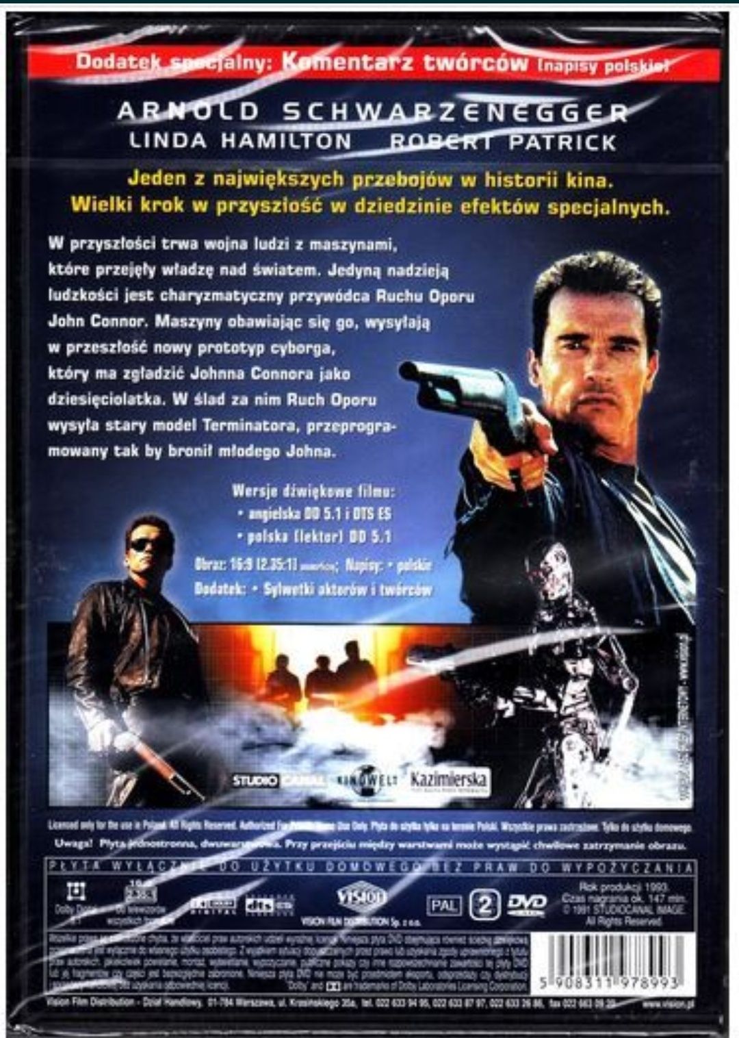 Terminator 2 QDVD Wersja Reżyserska +20 min. NOWY folia