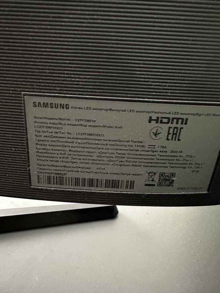 Монітор 27" Samsung Curved C27F396F (LC27F396FHIXCI)