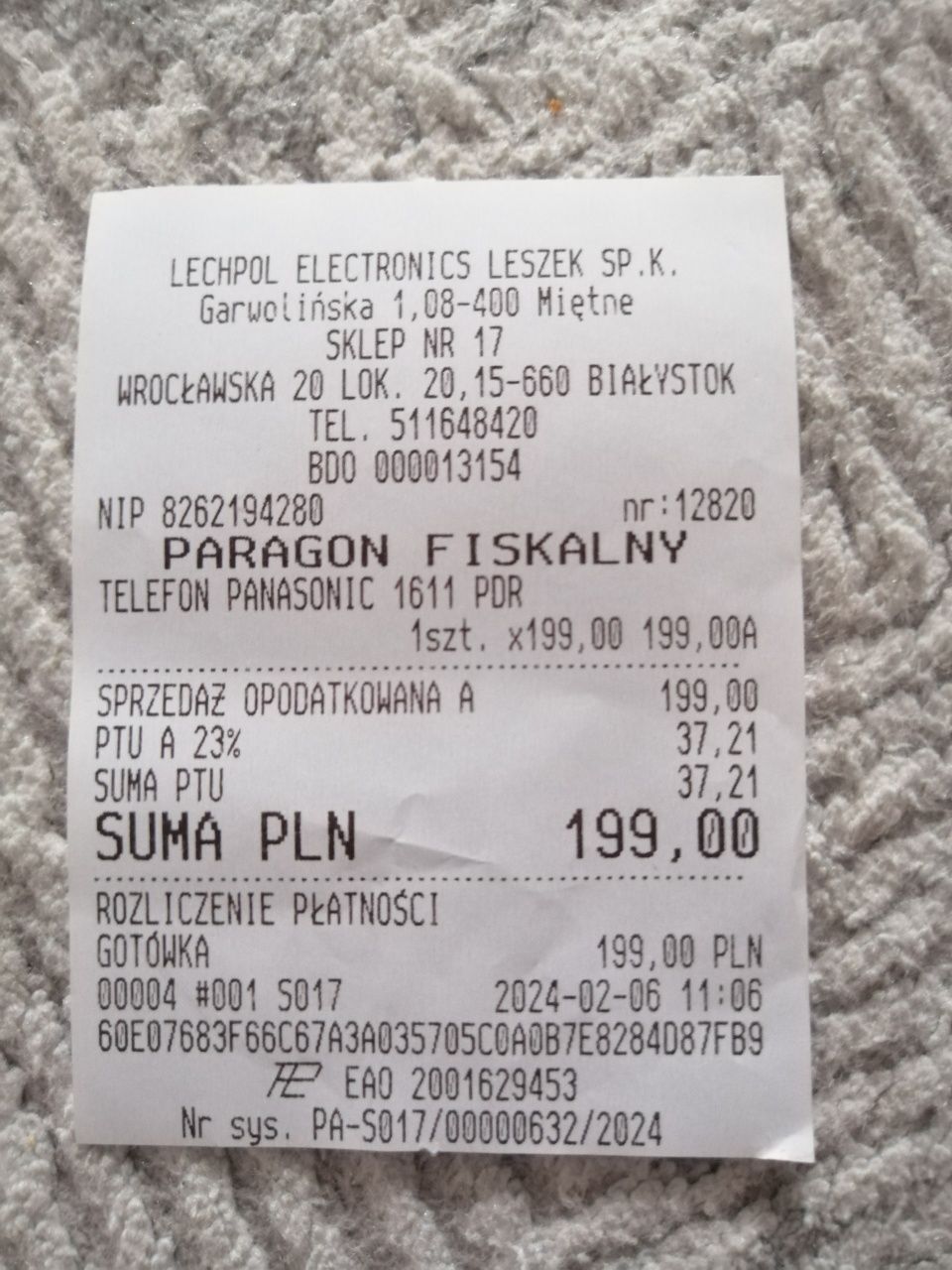 Telefon Panasonic bezprzewodowy NOWY