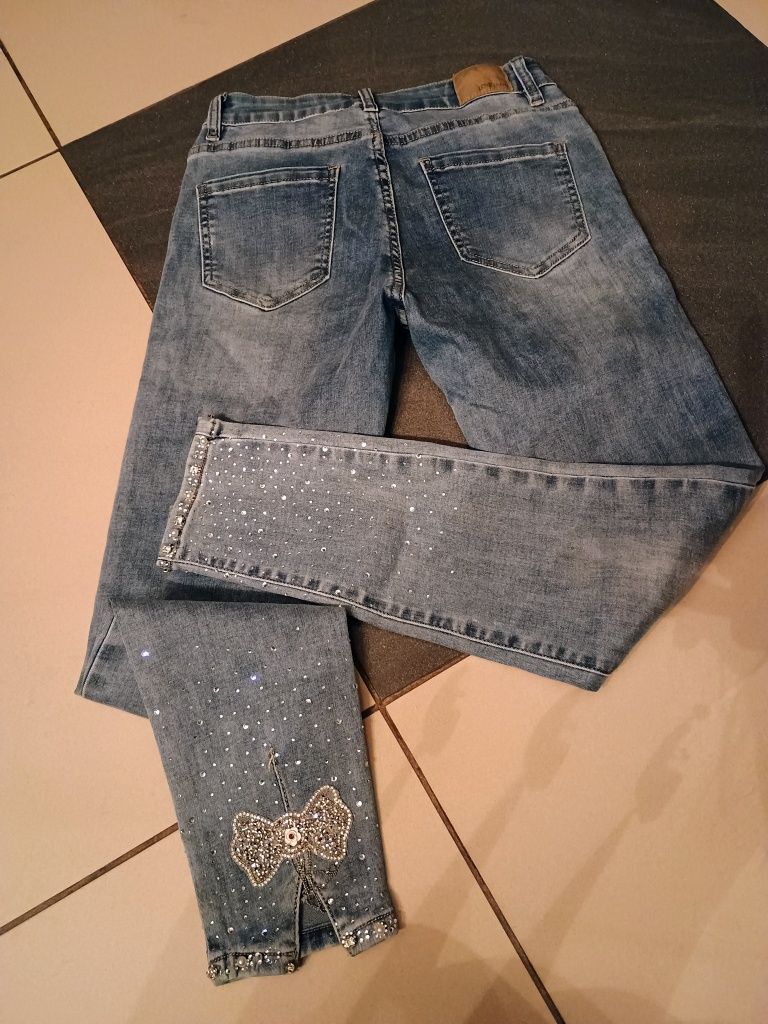 Spodnie jeansowe cekiny S