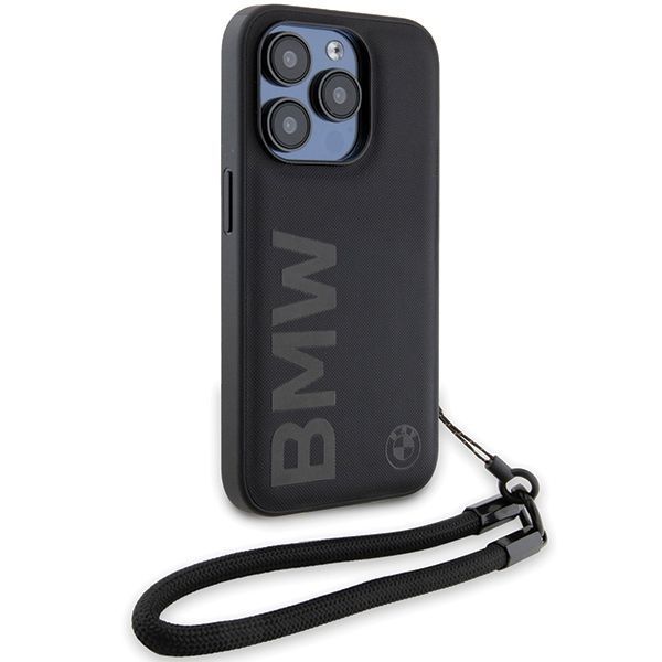 Etui BMW Signature Leather Wordmark Cord dla iPhone 15 Pro Max 6,7"