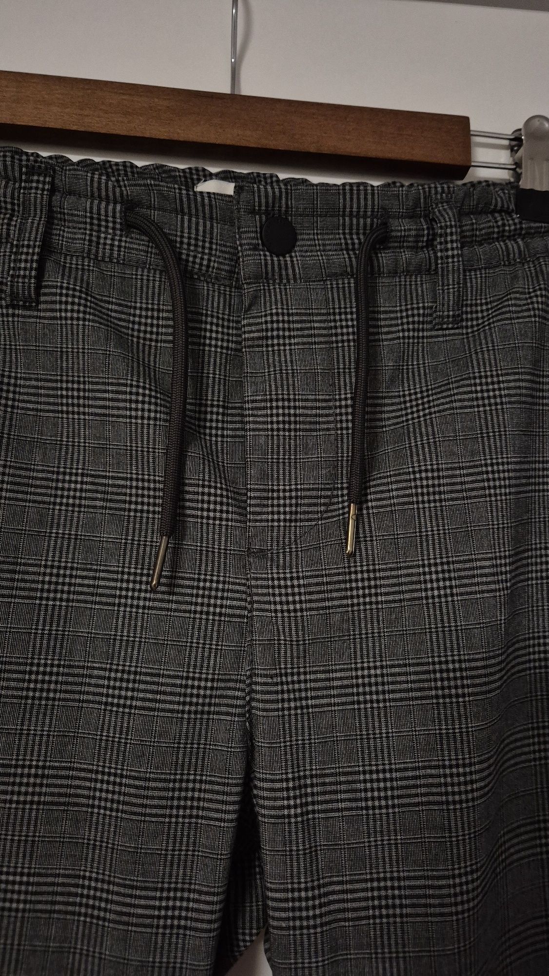 Chinosy męskie - Tapered Fit - Wzór w kratkę C&A rozmiar L
