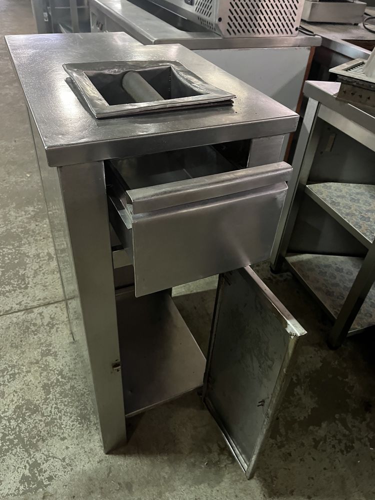 Escaparate em inox para borras de cafe