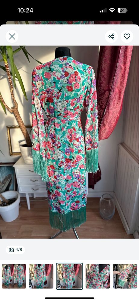 Nasty gal kopertowa sukienka maxi kwiatami Fredzlami  L 40 midaxi midi