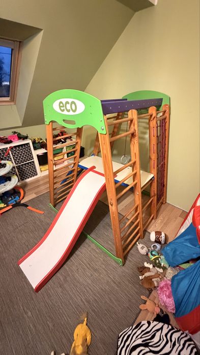 Domowy Plac Zabaw Drabinki zjezdzalnia Drewniany