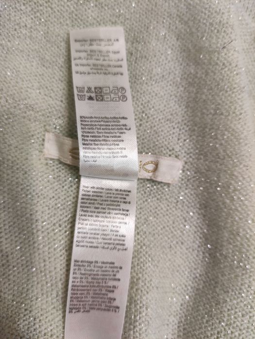 Шарф широкий палантин трикотажний м'ятного кольору