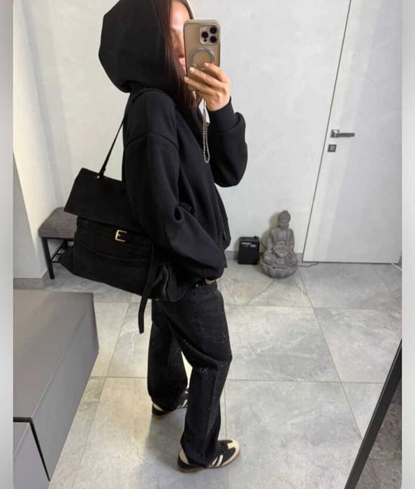 Стильна сумка з натуральної замші італійського виробництва