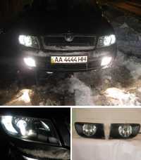 Фара Skoda Octavia A5, Шкода Октавия, линзы в Skoda Octavia A5