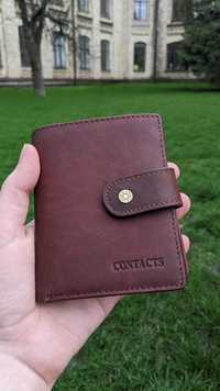 Простой, удобный, кожаный кошелёк, шіряний гаманець, портмоне.