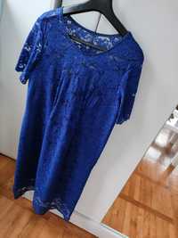 Sukienka koronkowa niebieska granatowa 42 XL