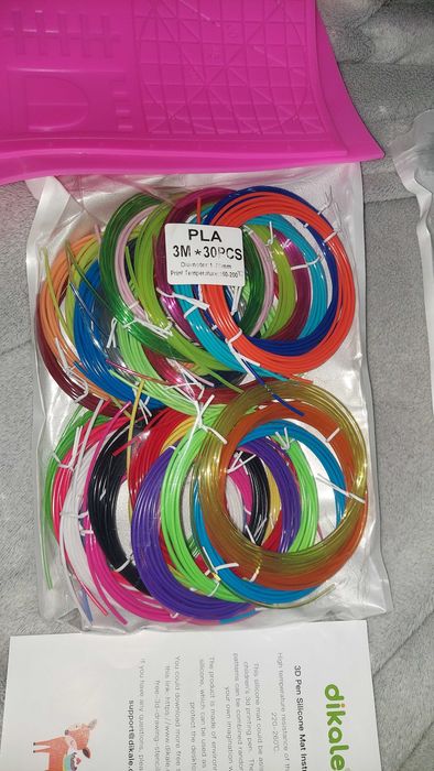 Wklad do długopisy 3D pen dla dzieci PLA  1.75m  PLUS mata