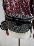 Damska elegancka torebka nerka crossbody kryształki dżety + saszetka